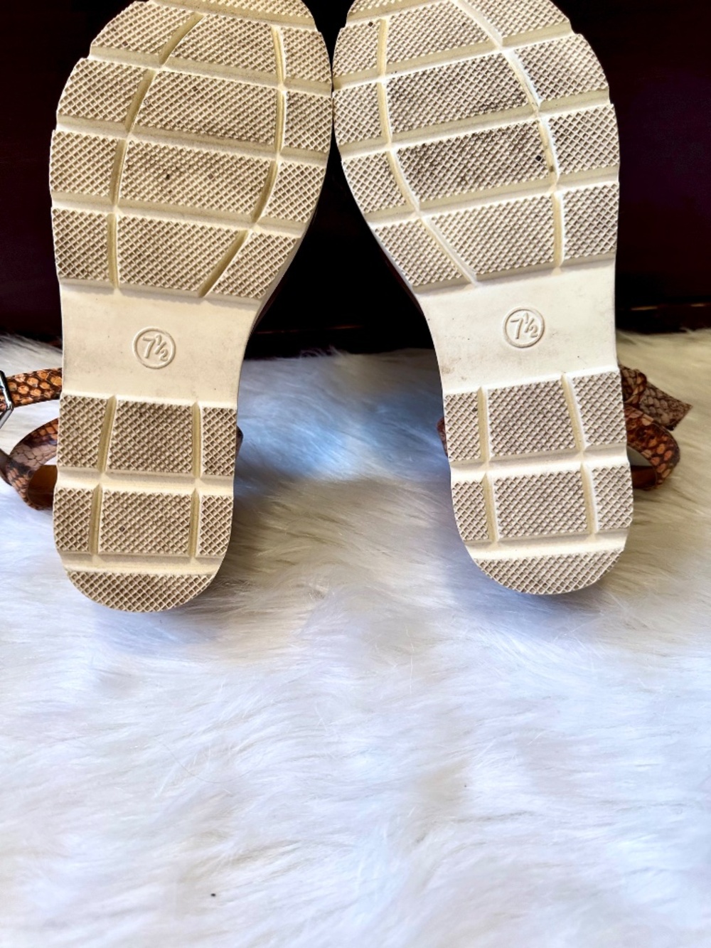 A New Day Snake Print Cork Platform Wedge Ankle Strap Sandals Size 7.5 - Picture 10 of 12
